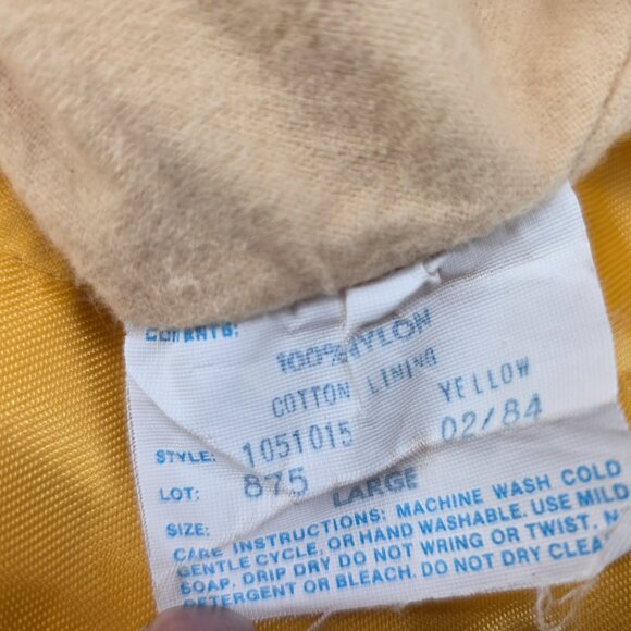 Vintage LL Bean Nylon Hat Yellow Rain Bucket Fisherman USA Size Large Lined - Picture 6 of 16